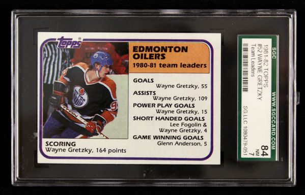 1981-82 Wayne Gretzky Topps Leaders #52 SGC 84 NM 7