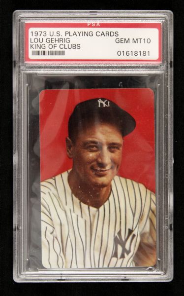 1973 Lou Gehrig New York Yankees US Playing Cards King of Clubs - PSA GEM MINT 10