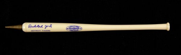 1940s Exceptionally High Grade Rudy York Detroit Tigers Signature Model Louisville Slugger Retractable 6 1/2” Bat Pencil
