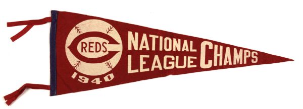 1940 Cincinnati Reds 26 1/2" Full Size Pennant 