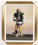 1997 Brett Favre Green Bay Packers "Leader of the Pack" Framed 25" x 31" Lithograph 835/1000 (Unsigned by Favre)
