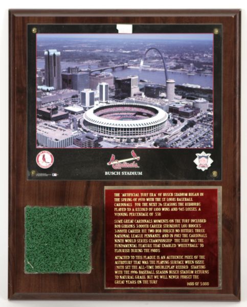 1992-95 Swatch of Busch Stadium Astro Turf on Plaque 