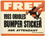 1980s Baltimore Orioles Radio Ticket & Gas Promotion 19" x 15 1/2" Broadside (Lot of  6)