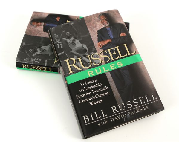 2001 Bill Russell Boston Celtics Signed Russell Rules Hardcover Book  (Lot of 2) JSA 