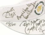 1980s-92 Vince Lombardi Memorial Classic Signed Golf Visor w/13 Sigs. Lee Roy Caffey Ray Nitschke Bart Starr Jim Taylor Ron Kostelnik - JSA 