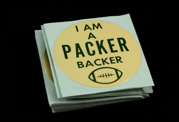 1960s-70s Green Bay Packers I Am A Packer Backer 3" Sticker w/Backing (Lot of 34) 