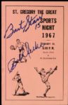 1967 St. Gregory The Great Sports Night Signed by Bob Uecker Milwaukee Braves & Bart Starr Green Bay Packers - JSA 