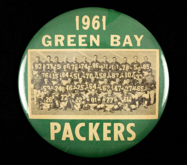 1961 Green Bay Packers 6" World Champions Oversized Pinback Button