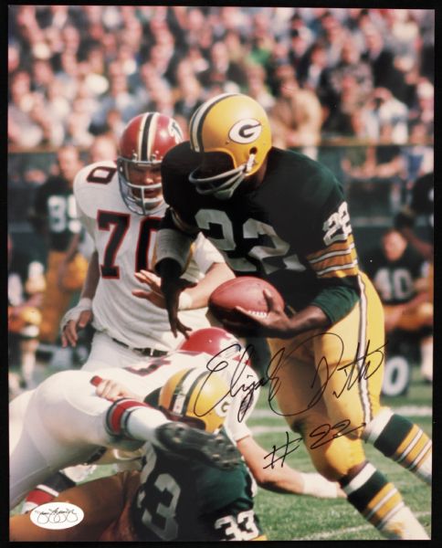 1990s Elijah Pitts Green Bay Packers Signed 8" x 10" Photo - JSA Sticker 