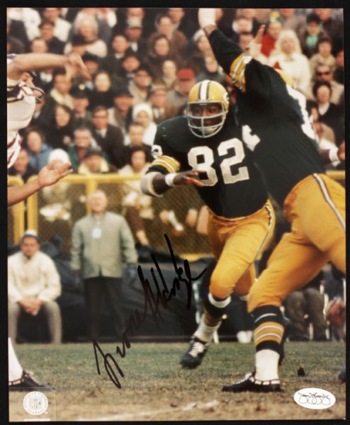 1990s Lionel Aldridge Green Bay Packers Signed 8" x 10" Photo - JSA Sticker