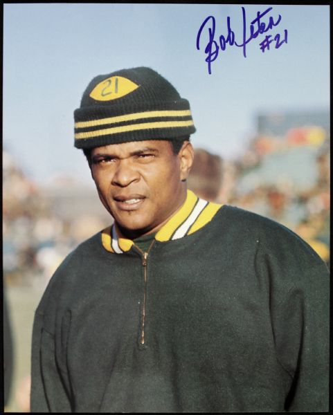 1990s Bob Jeter Green Bay Packers Signed Vern Biever 8" x 10" Photo - JSA 