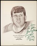 1967 Tommy Joe Crutcher Green Bay Packers Signed Williams Print Rare Autograph - JSA 