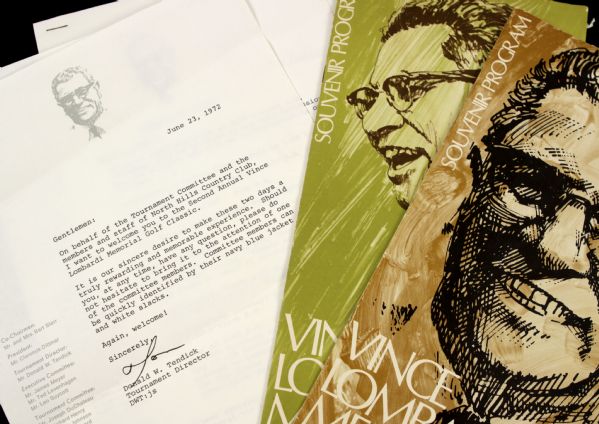 1971-72 Vince Lombardi Golf Classic Program - First and Second Years w/Participant Literature 
