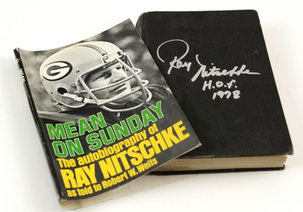 1973 Ray Nitschke Green Bay Packers Signed Mean on Sunday Book - JSA