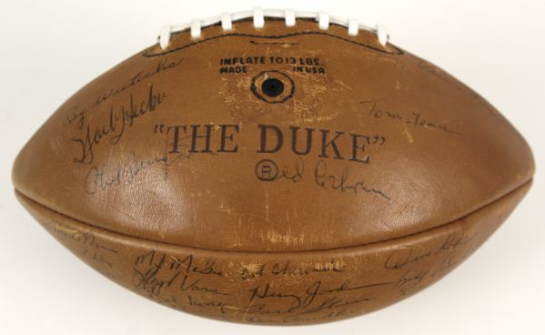 1965 Green Bay Packers Team Signed Football w/47 Sigs. Incl. Lombardi Hornung Starr Nitschke Taylor Jordan Pitts Caffey First of 3 Titles - JSA "Attributed from Willie Woods Personal Collection"
