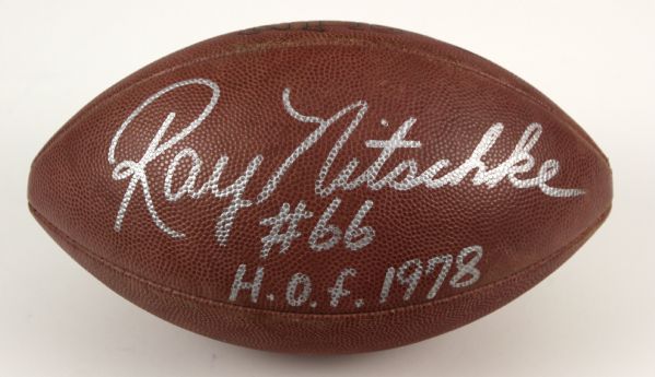 1980s-90s Ray Nitschke Green Bay Packers Signed ONFL (Rozelle) Game Used Football Saints Written (JSA) 