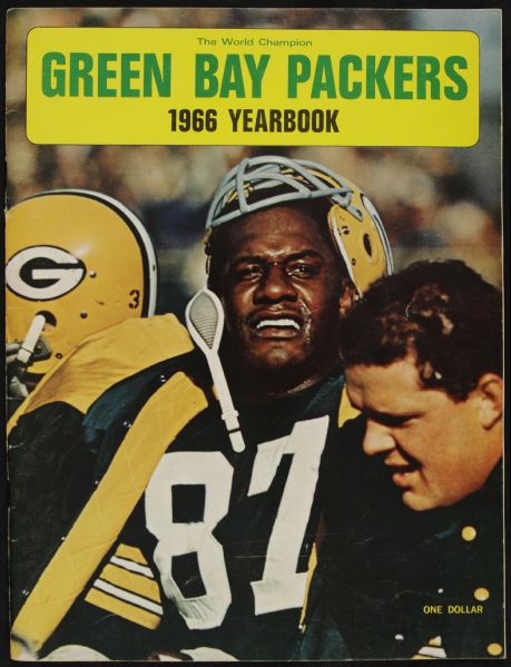 1966 Green Bay Packers Team Yearbook Willie Davis Cover 