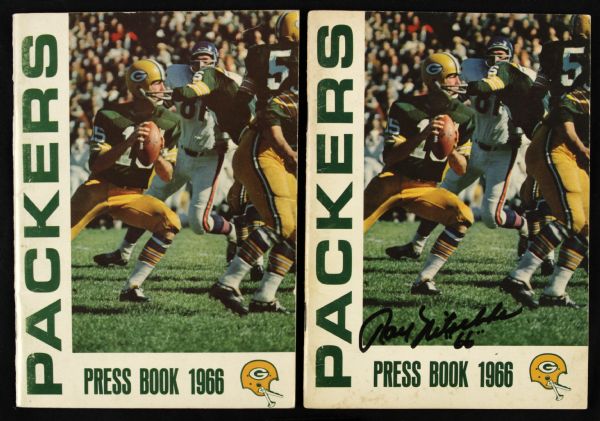 1966 Ray Nitschke Green Bay Packers Signed Media Guide w/Another Unsigned Media Guide - JSA