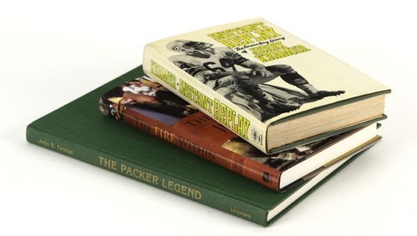 1968-2010 Green Bay Packers Hardcover Book w/Jim Taylor Signed The Fire Within Book (Lot of 3) - JSA