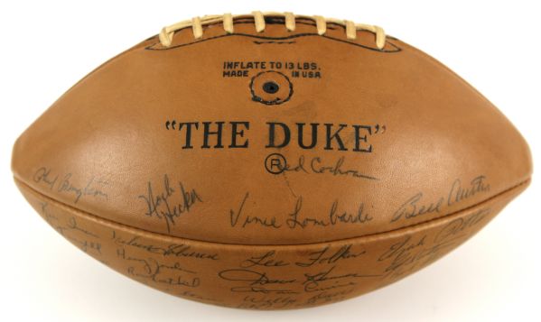 1961 Green Bay Packers Team Signed Football w/45 Sigs. Incl. Vince Lombardi Emlen Tunnell Henry Jordan Ron Kostelnik Elijah Pitts First Lombardi Championship (JSA)