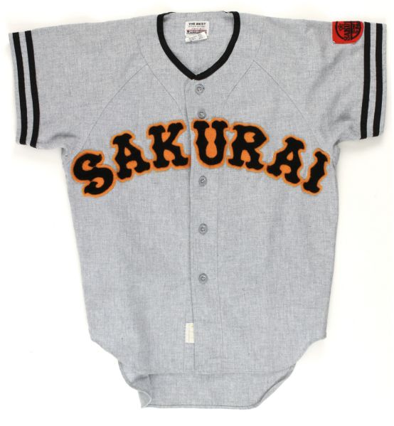 1970s Sakurai Descente Made Japanese Game Worn #6 Flannel Jersey (MEARS LOA) 