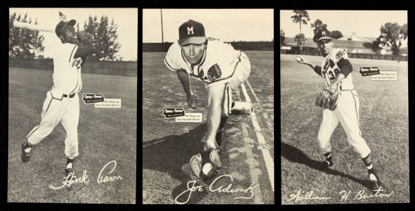 1954-56 Milwaukee Braves Spic and Span Postcard w/Hank Aaron Rookie Eddie Mathews Warren Spahn  (Lot of 20)