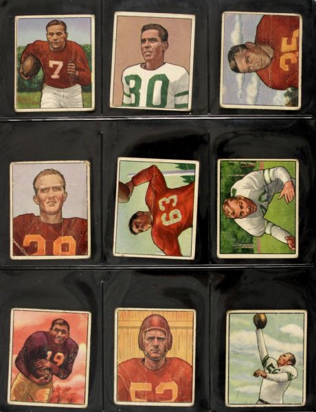 1950 Bowman Football Cards w/Pete Pihos Bill Dudley (Lot of 22) 
