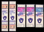 1982 Milwaukee Brewers Full ALCS Ticket (2) & World Series Ticket (3) - Clean Examples