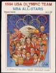 1984 Team USA vs. NBA Stars Exhibition Program Michael Jordan Gets Olympic Tuneup - Unscored