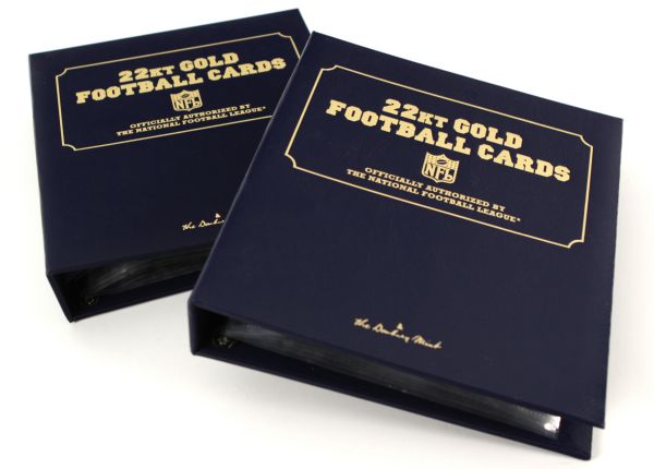 1990s 22kt Football Gold Cards - Two Binders w/100 Cards & 3 Babe Ruth Gold Cards