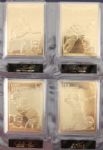 1990s 22kt Football Gold Cards - Two Binders w/100 Cards & 3 Babe Ruth Gold Cards