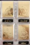 1990s 22kt Football Gold Cards - Two Binders w/100 Cards & 3 Babe Ruth Gold Cards