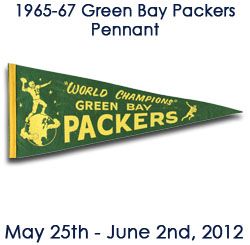 1965-67 Green Bay Packers Full Size World Champions Pennant w/Bart Starr & Paul Hornung Reference