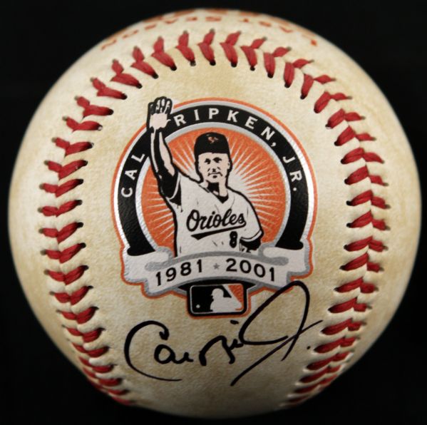 2001 Cal Ripken Baltimore Orioles Signed Commemorative Baseball - JSA 