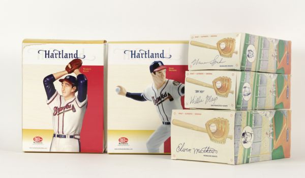 1988-2002 Hartland Statue In Original Box w/Willie Mays Eddie Mathews Warren Spahn (Lot of 5) 