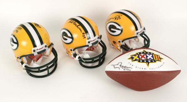 1990s Green Bay Packers Signed Mini-Helmet w/Max McGee & Ron Kramer Red Cochran - JSA 