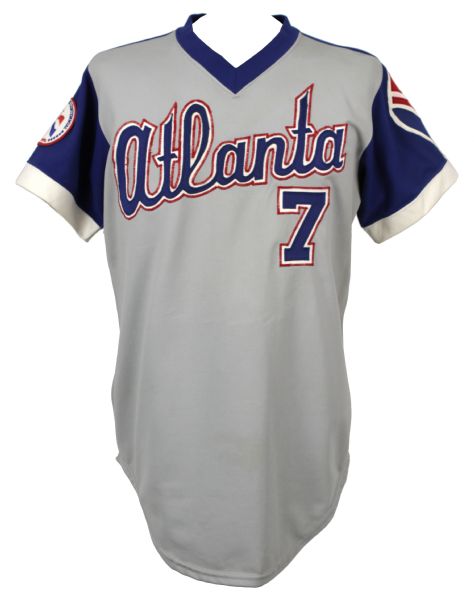 1976 Ken Henderson Atlanta Braves Game Worn Jersey w/NL Centennial Patch (MEARS LOA