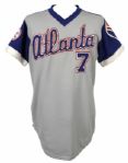 1976 Ken Henderson Atlanta Braves Game Worn Jersey w/NL Centennial Patch (MEARS LOA