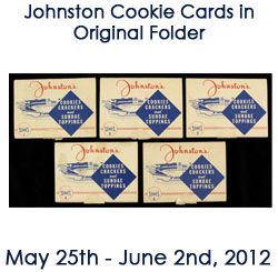 1955 Johnston Cookies Milwaukee Braves Including 5 of 6 Folders Incl. 30 Cards w/Hank Aaron Warren Spahn