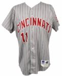 1995 Barry Larkin Cincinnati Reds Game Worn Road Jersey (MVP Season)
