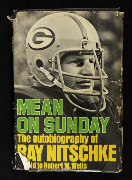 1973 Ray Nitschke Green Bay Packers Signed Mean on Sunday First Edition Book Vintage Signature - JSA