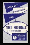 1961 Green Bay Packers UW & UWM Football Schedule 