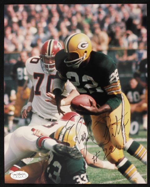 1990s Elijah Pitts Green Bay Packers Signed 8" x 10" Photo - JSA Sticker