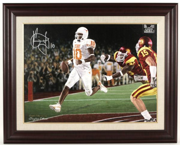 2006 Vince Young University of Texas 38 1/2" x 31" Signed Giclee 20/195 - JSA 