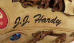 2003-04 JJ Hardy Milwaukee Brewers Game Worn Glove Signed Game used high A and AA - JSA & MEARS LOA