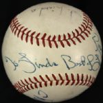 1970s Multi Signed ONL (Giles) Baseball w/6 Sigs. Incl. Dick Allen Hank Aaron - JSA 