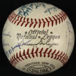 1970s Multi Signed ONL (Giles) Baseball w/6 Sigs. Incl. Dick Allen Hank Aaron - JSA 