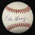 1984-94 Pete Gray St. Louis Browns Single Signed OAL (Brown) Baseball - JSA 