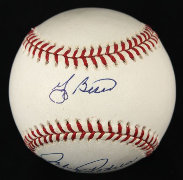 1994-2000 Yogi Berra New York Yankees & Johnny Podres Brooklyn Dodgers Signed OAL (Budig) Baseball - JSA 