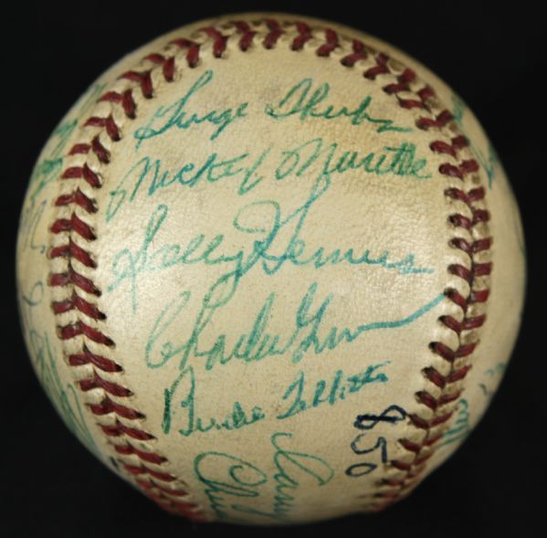1950s Superstar Signed ONL (Giles) Baseball w/Vintage Mickey Mantle Walt Alston Casey Stengel Stan Musial Ford Frick - JSA 